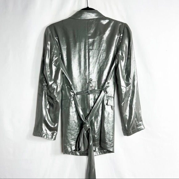 ANTHROPOLOGIE Maeve Metallic Blazer NWT in Size 4P - Picture 6 of 6
